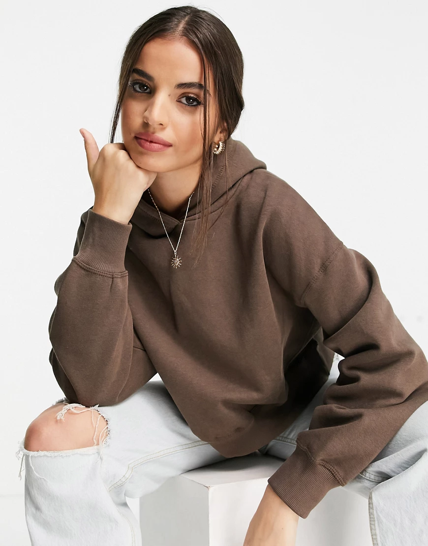 Pull&Bear – Sweatshirt mit Kapuze in Braun günstig online kaufen
