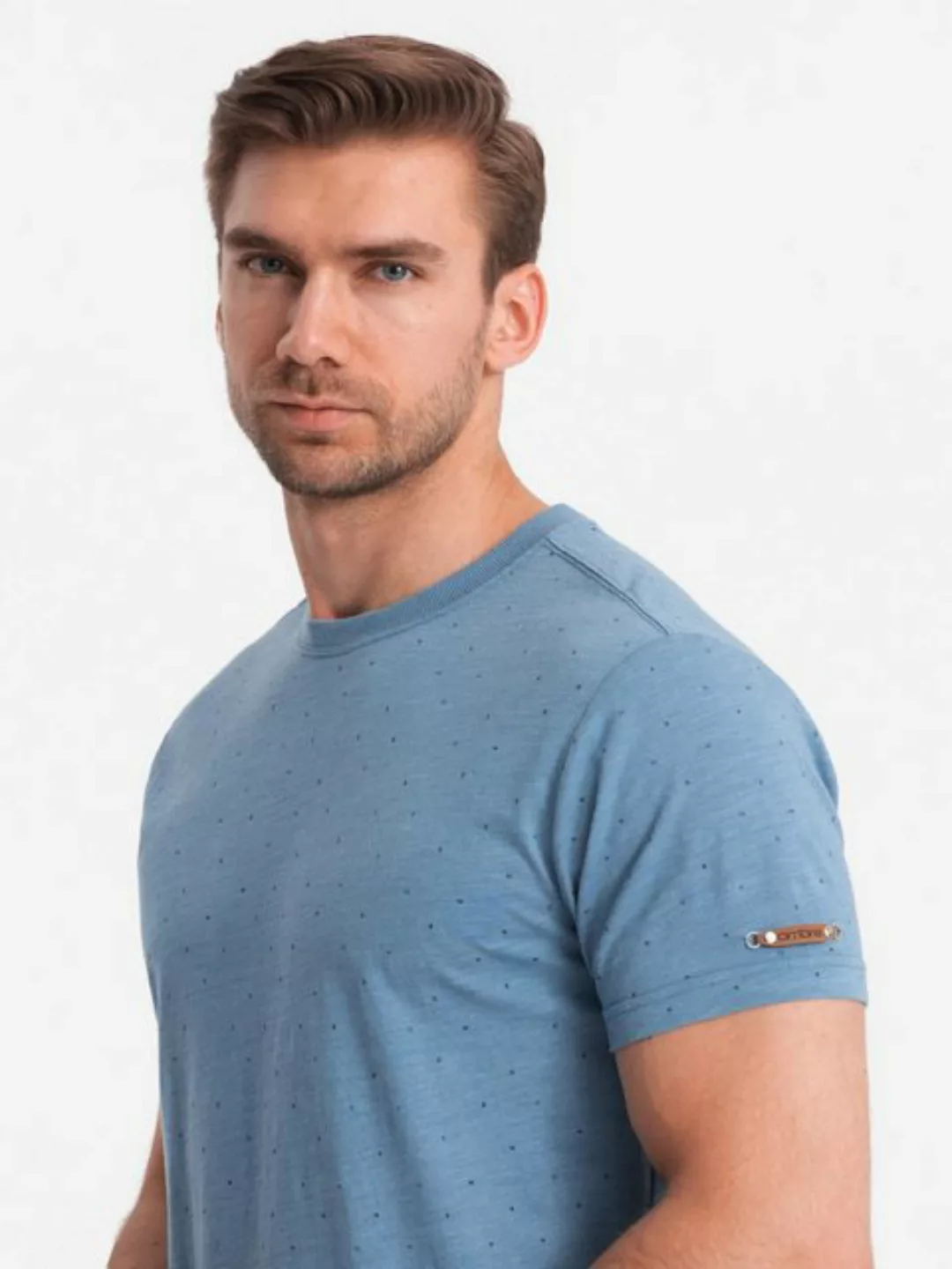 OMBRE T-Shirt BASIC Herren-T-Shirt mit dekorativem Pilling-Effekt günstig online kaufen