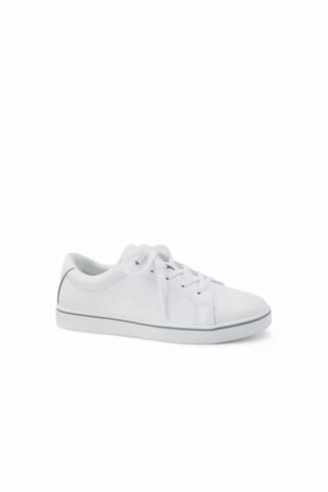 Sneaker, Damen, Größe: 42.5 Normal, Weiß, Leder, by Lands' End, Weiß Leder günstig online kaufen
