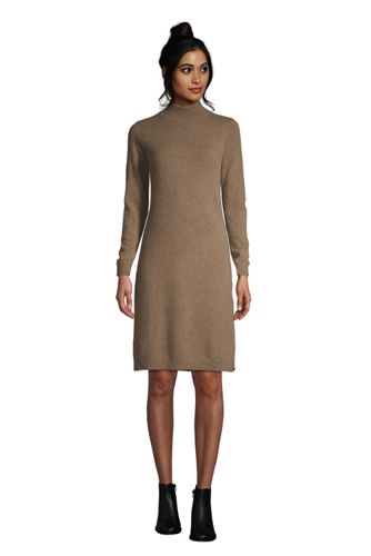 Kaschmir-Kleid, Damen, Größe: L Normal, Braun, by Lands' End, Kaolin-Melier günstig online kaufen