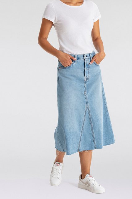 Levis Jeansrock "HR A LINE DECON SKIRT", in trendy Midi-Länge mit ausgefran günstig online kaufen