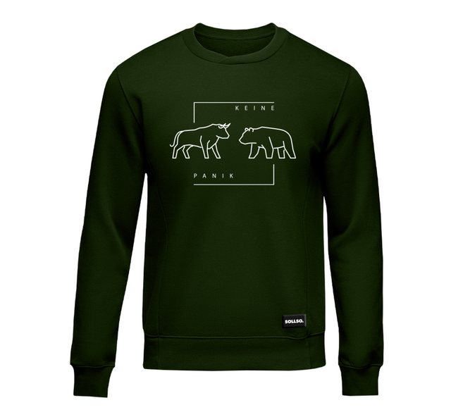 Sollso. Sweatshirt SOLLSO. Sweatshirt „Bull - Bear“ dunkelgrün günstig online kaufen