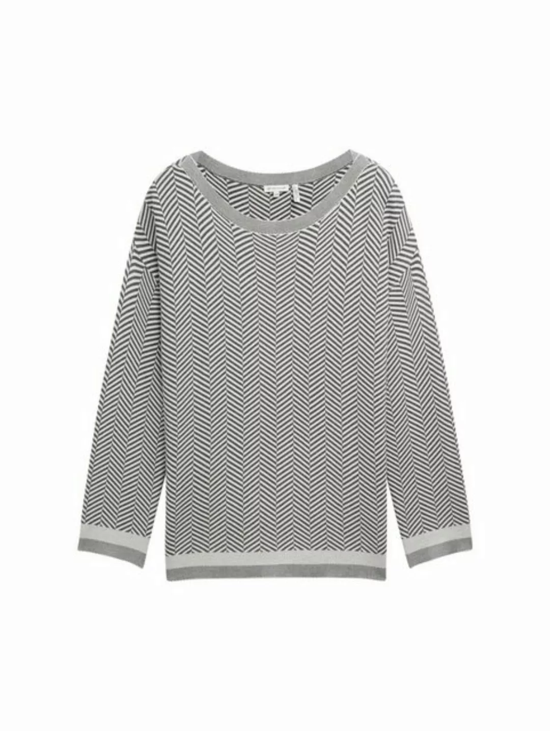 TOM TAILOR PLUS Strickpullover Plus - Pullover mit Fischgrätenmuster günstig online kaufen