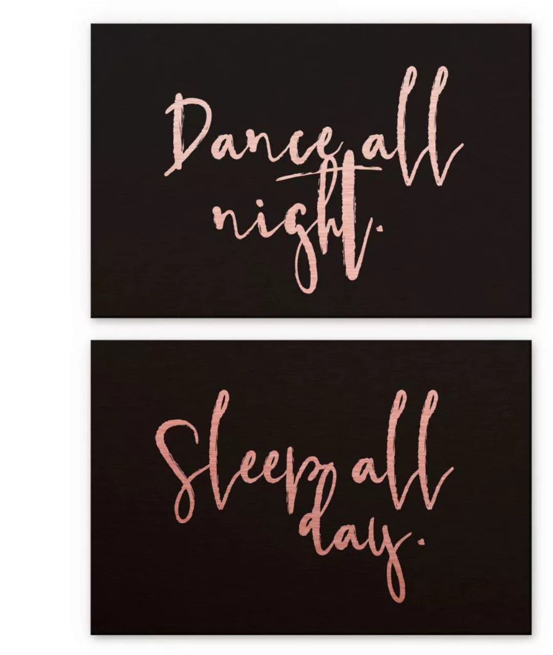Wall-Art Mehrteilige Bilder "Kupfereffekt Dance and sleep", Schriftzug, (Se günstig online kaufen