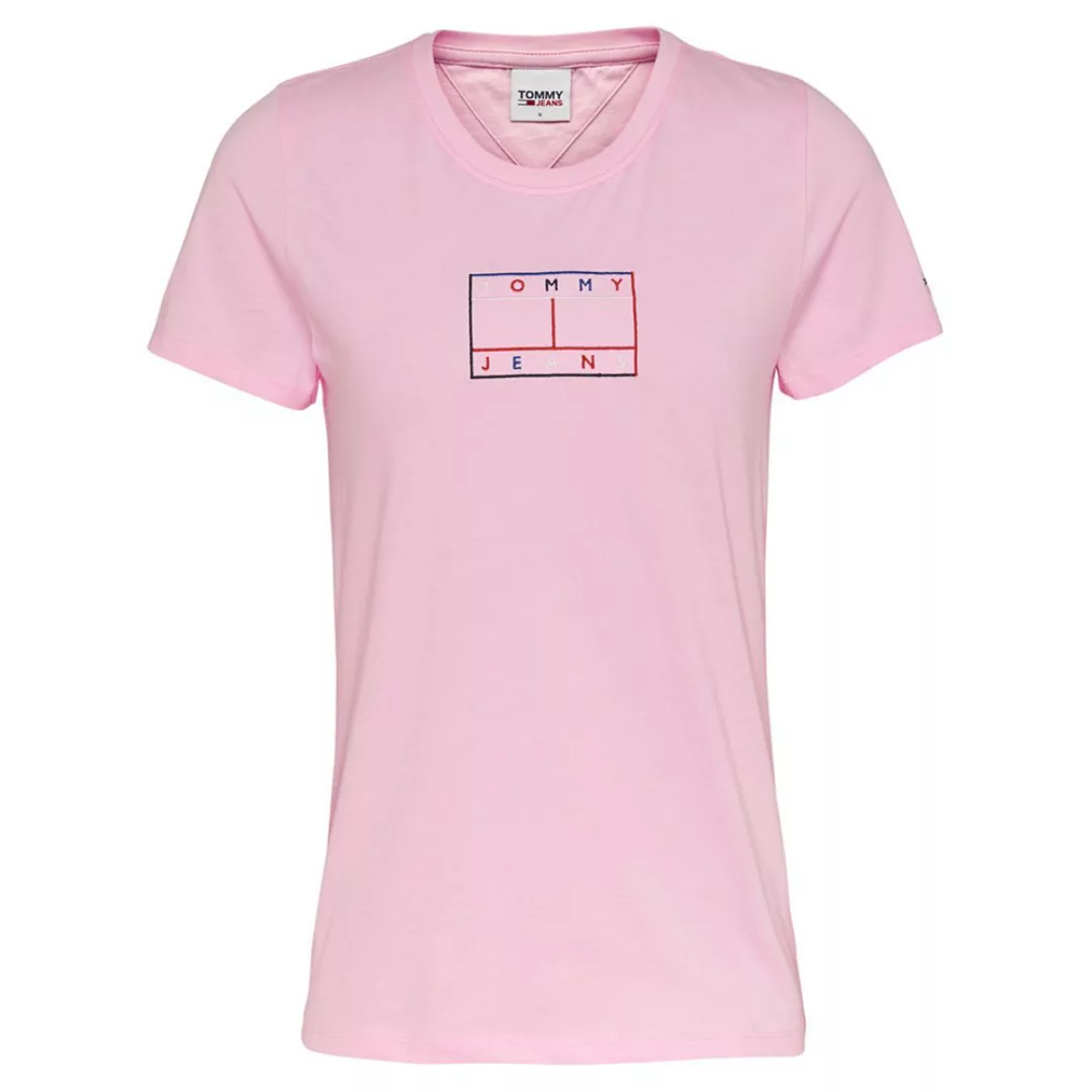 Tommy Jeans Outline Flag Kurzärmeliges T-shirt XS Romantic Pink günstig online kaufen