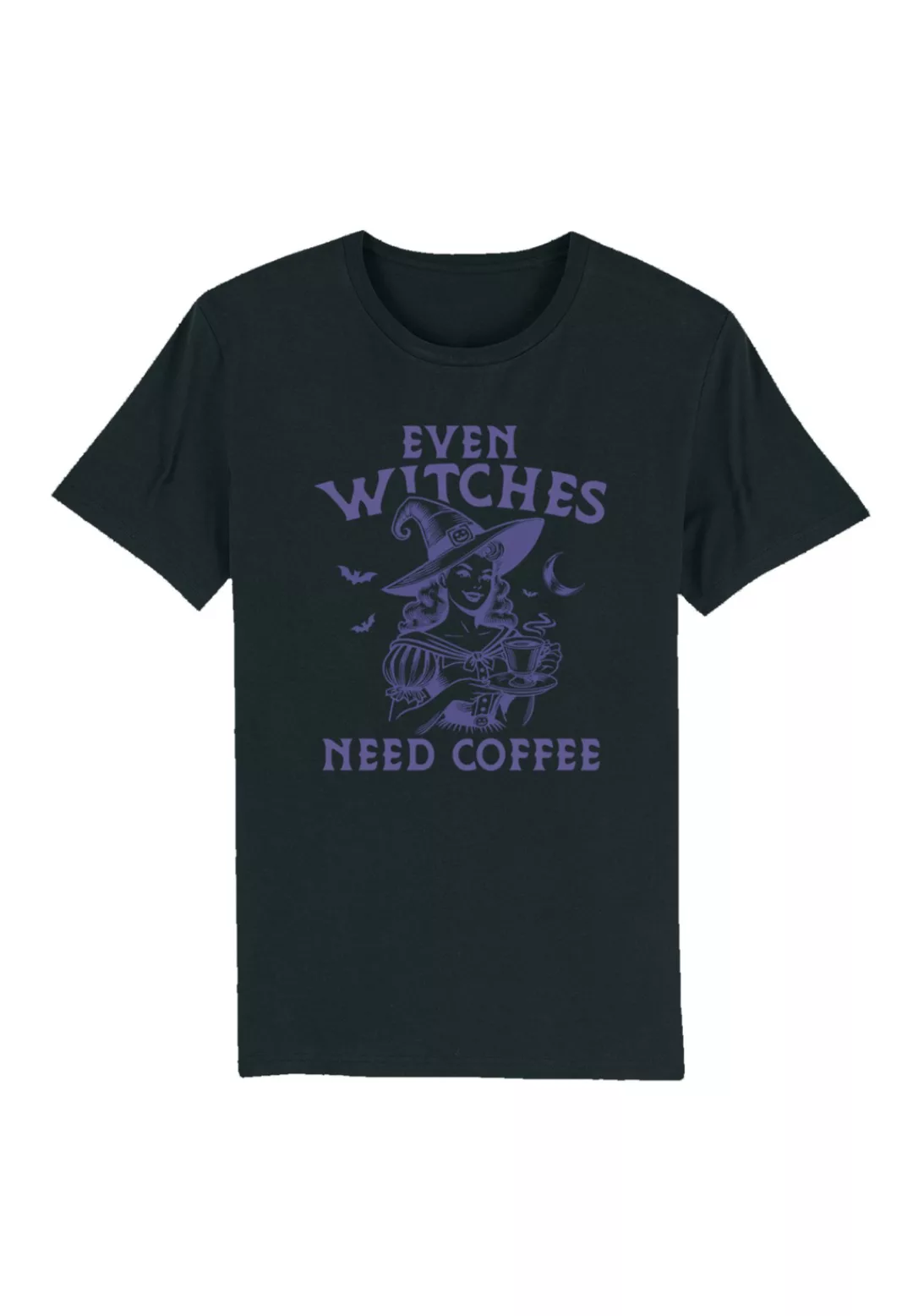 F4NT4STIC T-Shirt "Halloween Witch even witches need coffee", Premium Quali günstig online kaufen