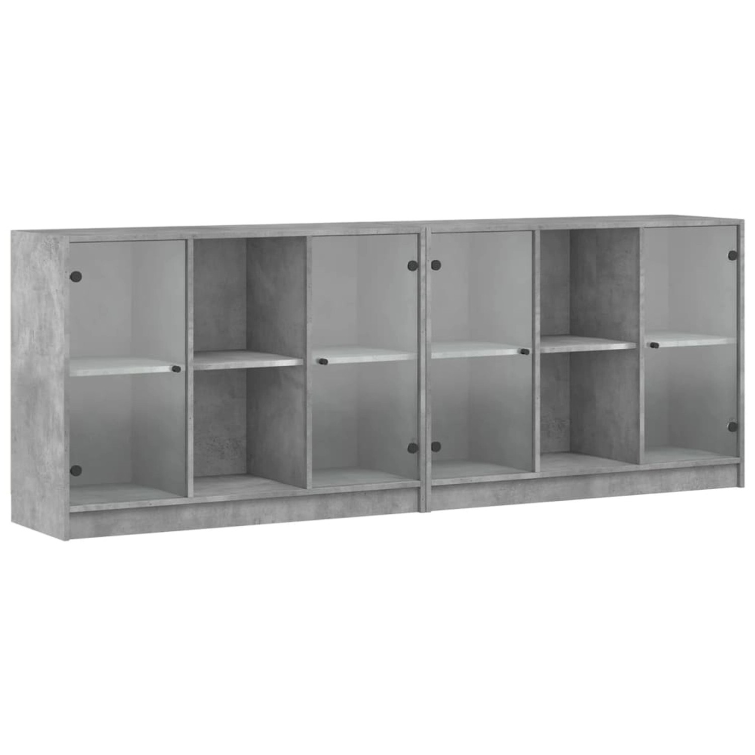 vidaXL Bücherschrank mit Türen Betongrau 204x37x75 cm Holzwerkstoff günstig online kaufen