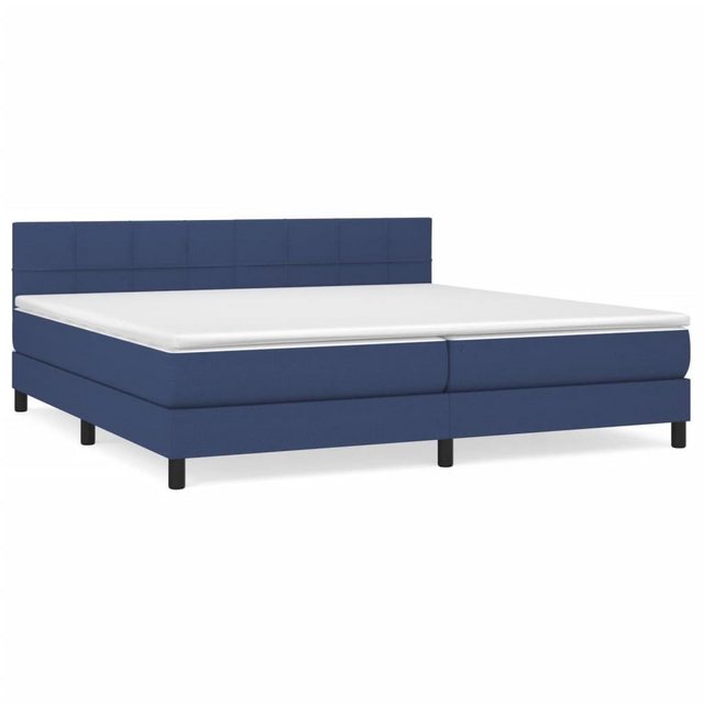 vidaXL Boxspringbett Boxspringbett mit Matratze Blau 200x200 cm Stoff Bett günstig online kaufen