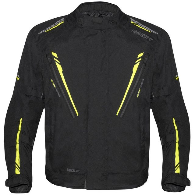 Germot Motorradjacke Germot Spencer Evo Textiljacke Schwarz / Gelb Übergröß günstig online kaufen