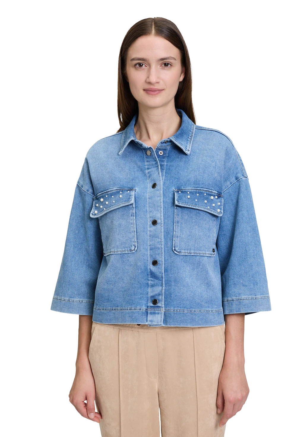 Betty&Co Jackenblazer "Betty & Co Jeansjacke mit Perlen", Perlen günstig online kaufen