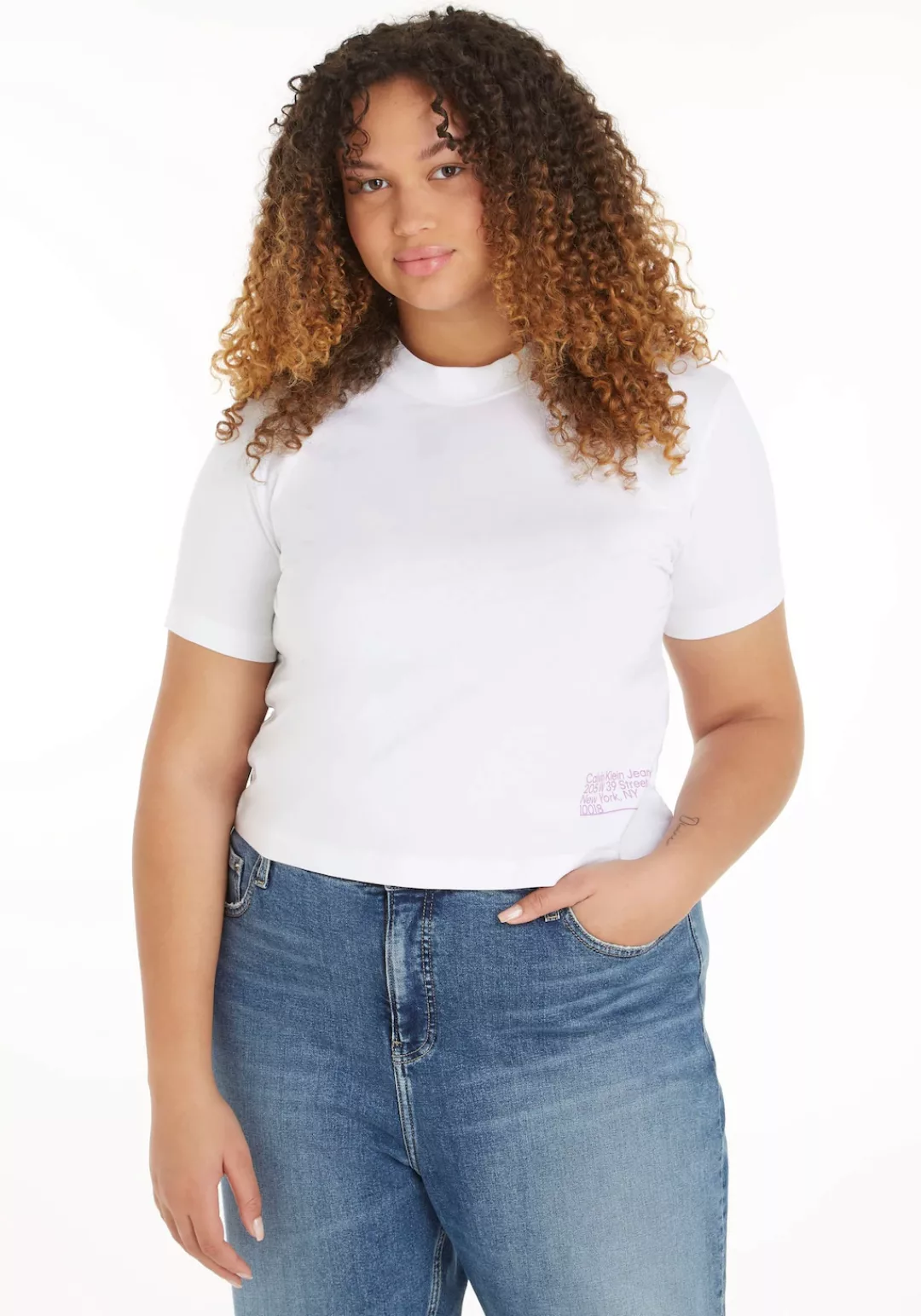 Calvin Klein Jeans T-Shirt "CK ADDRESS LOGO BABY TEE", mit hohem Rundhalsau günstig online kaufen