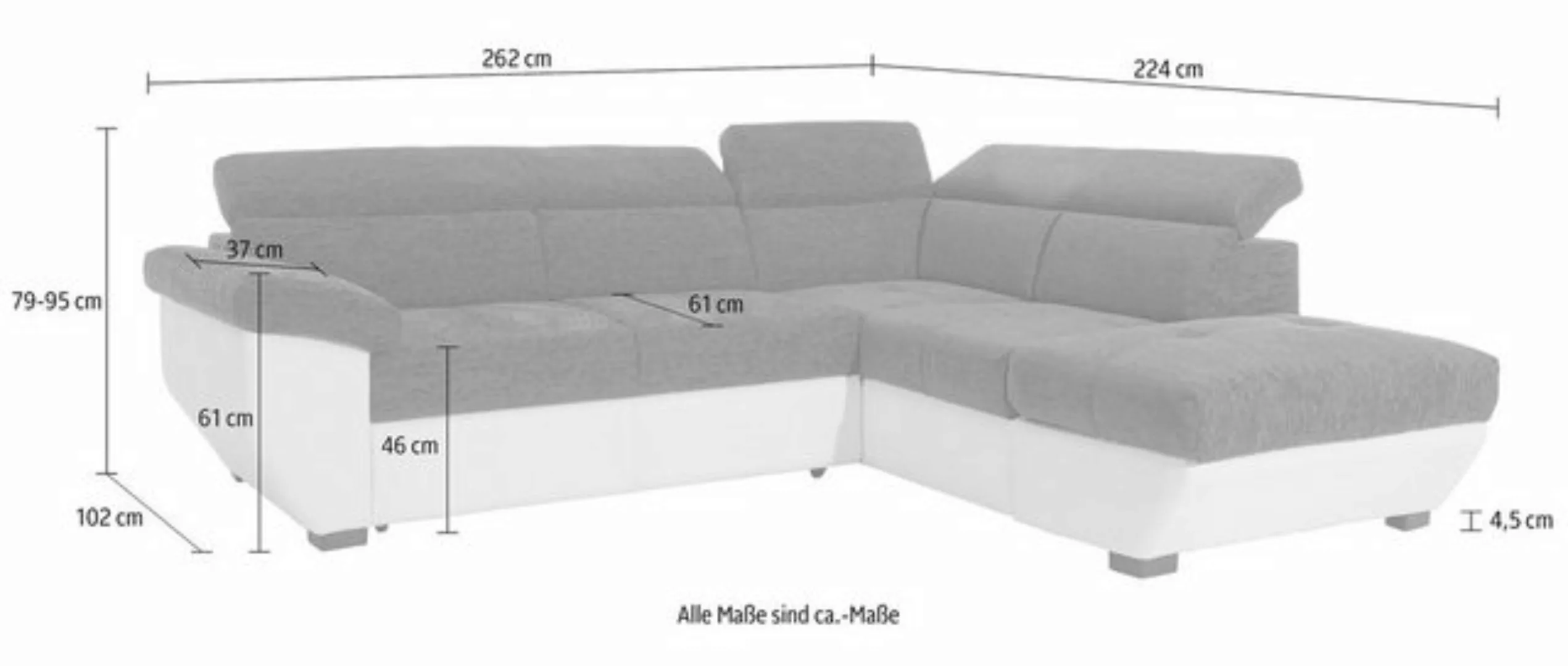 COTTA Polstergarnitur Speedway, (Set), Set: bestehend aus Ecksofa und Hocke günstig online kaufen