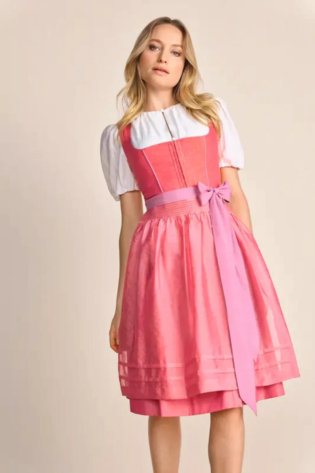 KRÜGER COLLECTION Dirndl Dirndl 'Linette' 115667, Rot 60cm günstig online kaufen