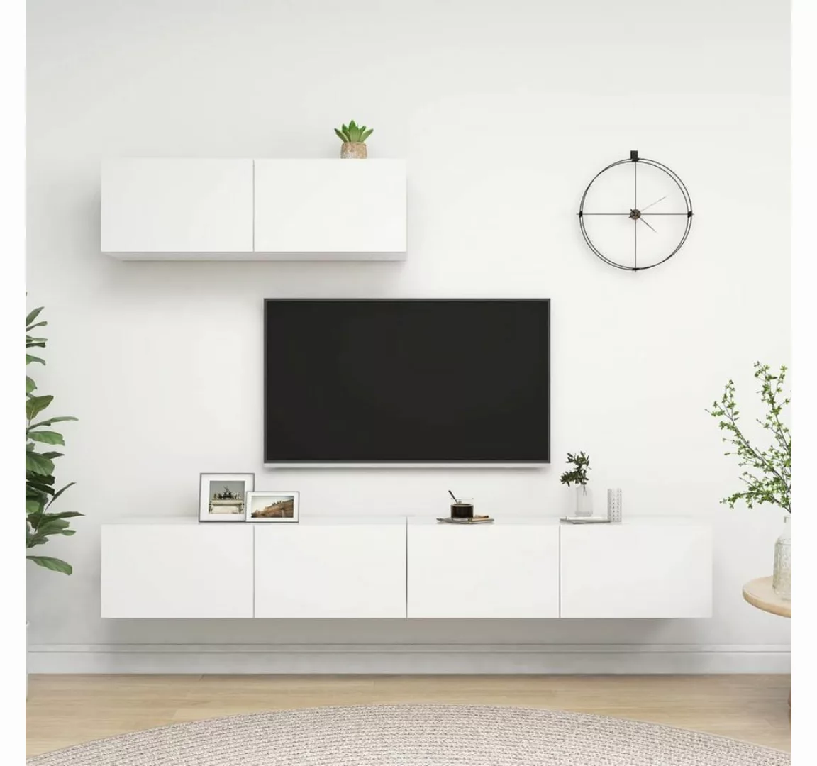 furnicato TV-Schrank TV-Schränke 3 Stk. Weiß Holzwerkstoff günstig online kaufen