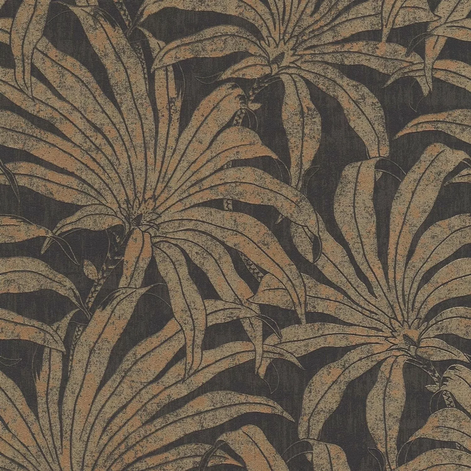 Bricoflor Tapete Schwarz Gold Vliestapete mit Palmenblättern im Art Déco St günstig online kaufen