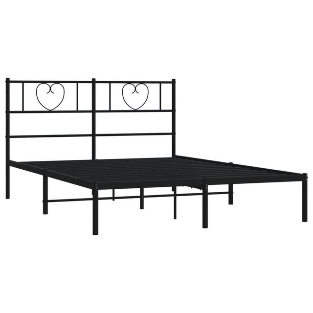 vidaXL Bettgestell Bettrahmen mit Kopfteil Metall Schwarz 120x190 cm Bett B günstig online kaufen