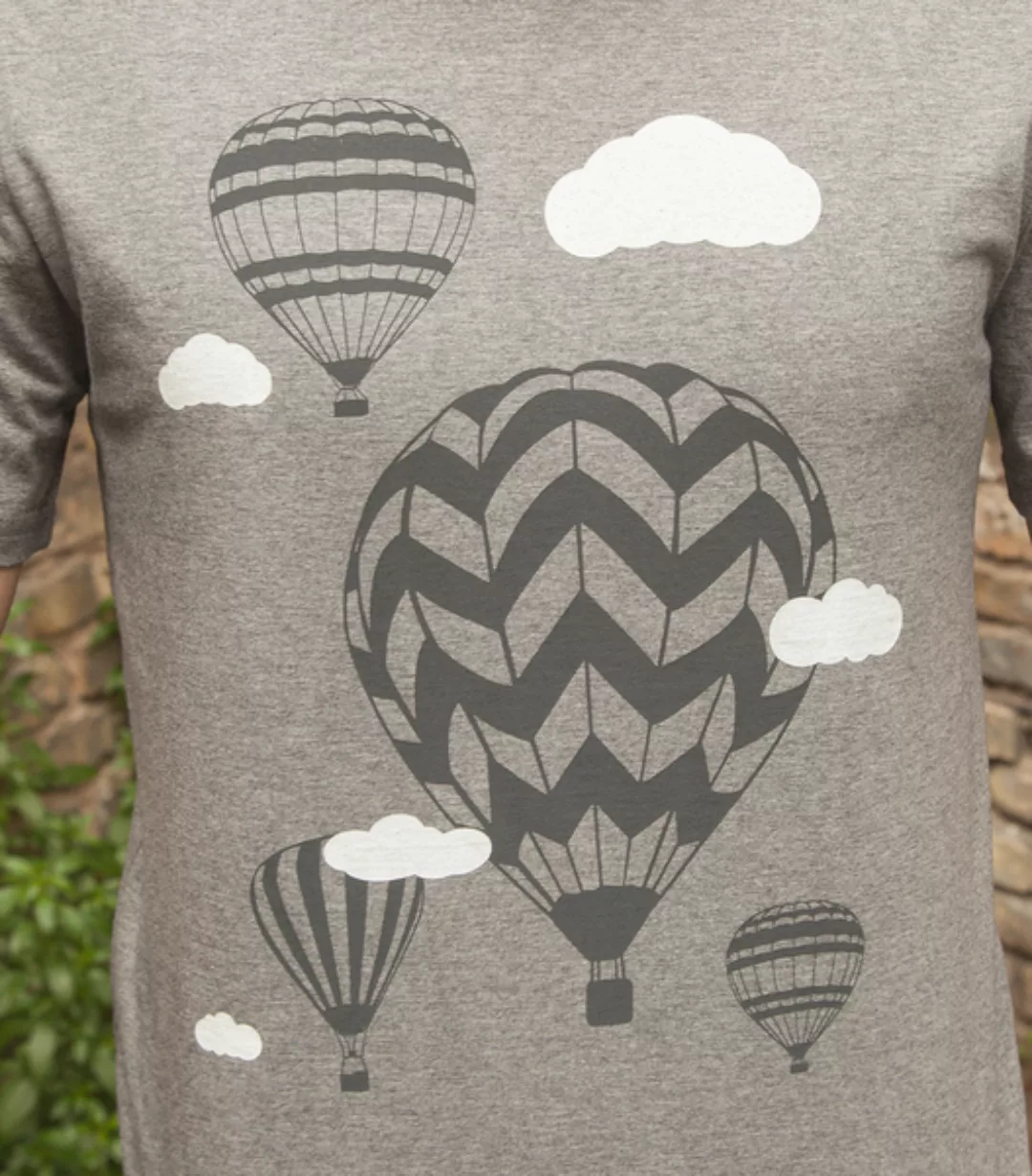 Heißluftballons & Wolken - Fair Wear Männer T-shirt - Heather Grey günstig online kaufen