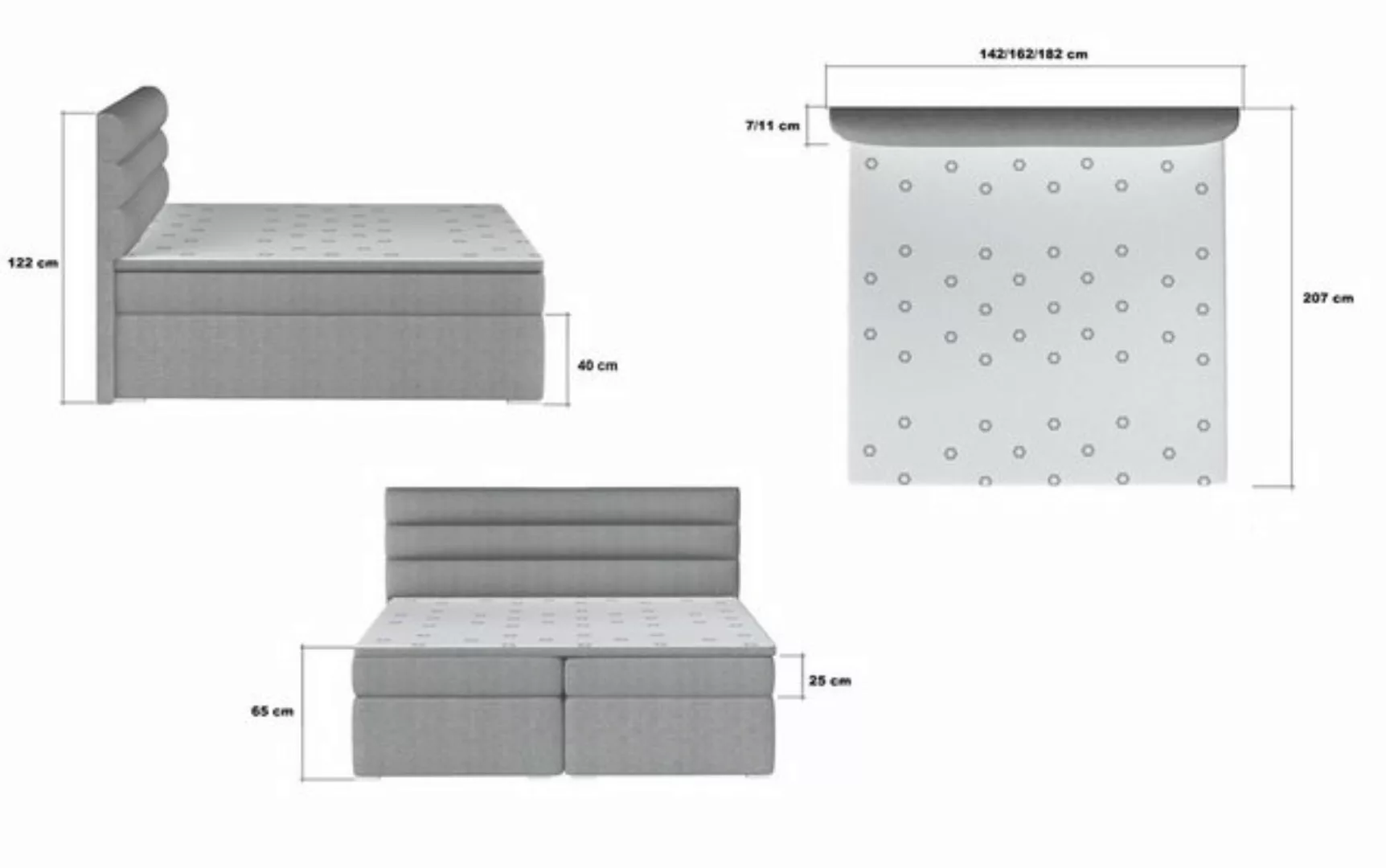 yourhouse24 Boxspringbett Softy mit zwei Bettkästen Doppelbett mit Matratze günstig online kaufen