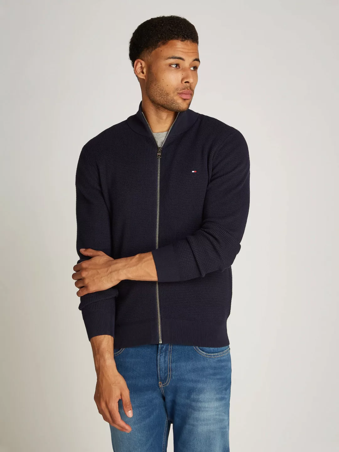 Tommy Hilfiger Cardigan REFINED STRUCTURE ZIP THRU mit feiner Struktur günstig online kaufen