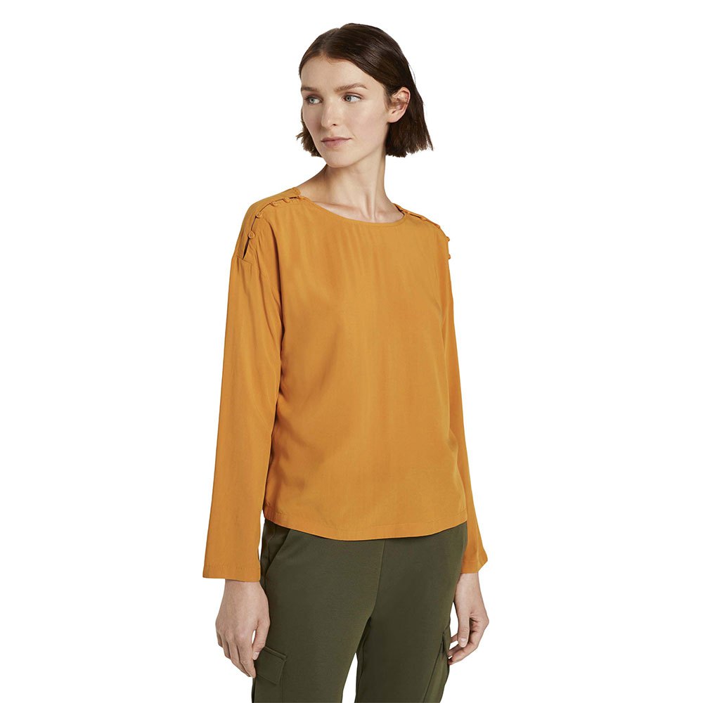 Tom Tailor Langarm T-shirt S Orange Yellow günstig online kaufen