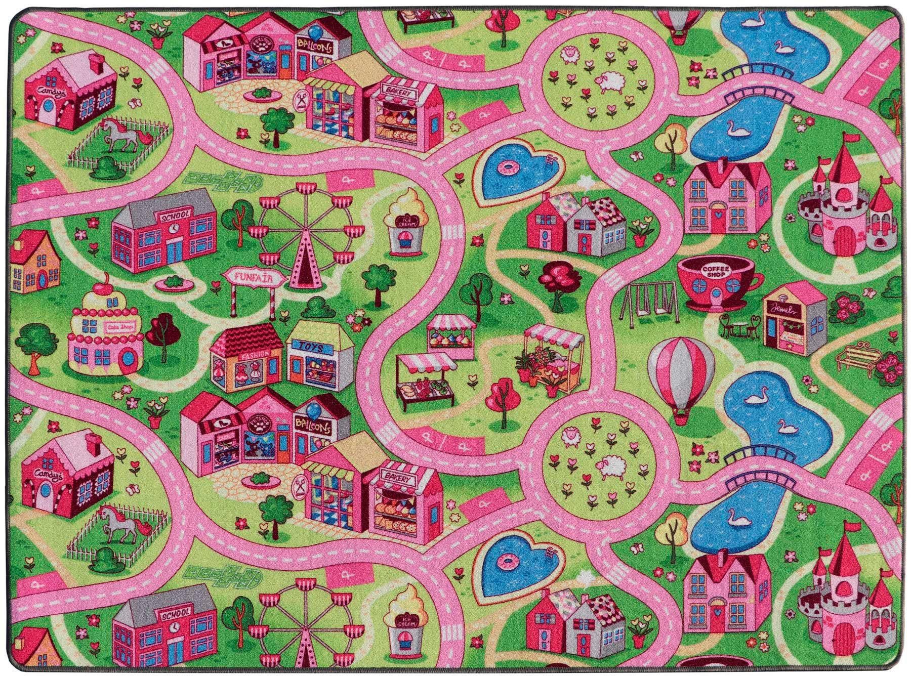 Primaflor-Ideen in Textil Kinderteppich »SWEET CITY«, rechteckig, Straßen-S günstig online kaufen