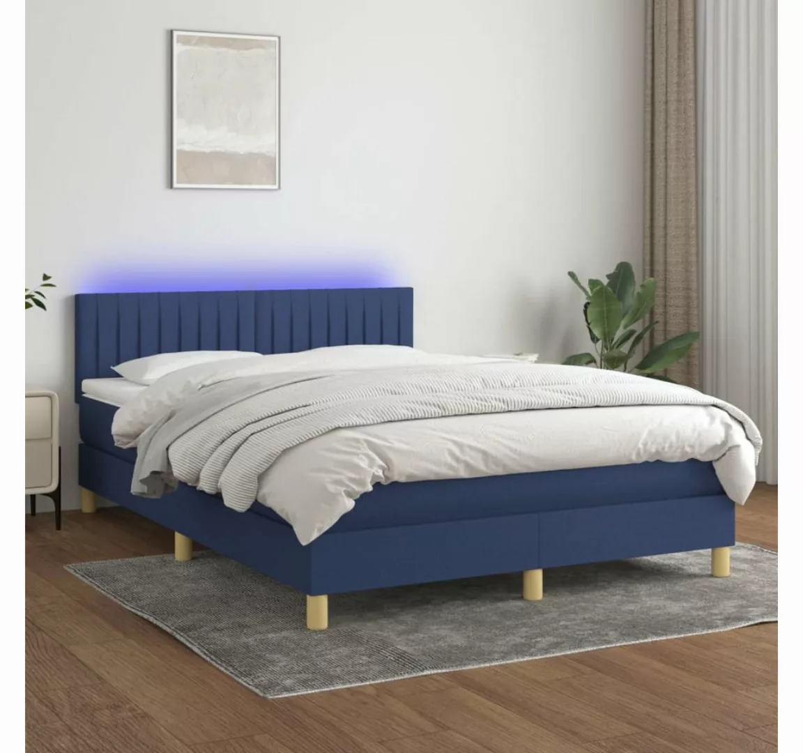 vidaXL Boxspringbett Bett Boxspringbett komplett mit Matratze & LED Stoff ( günstig online kaufen