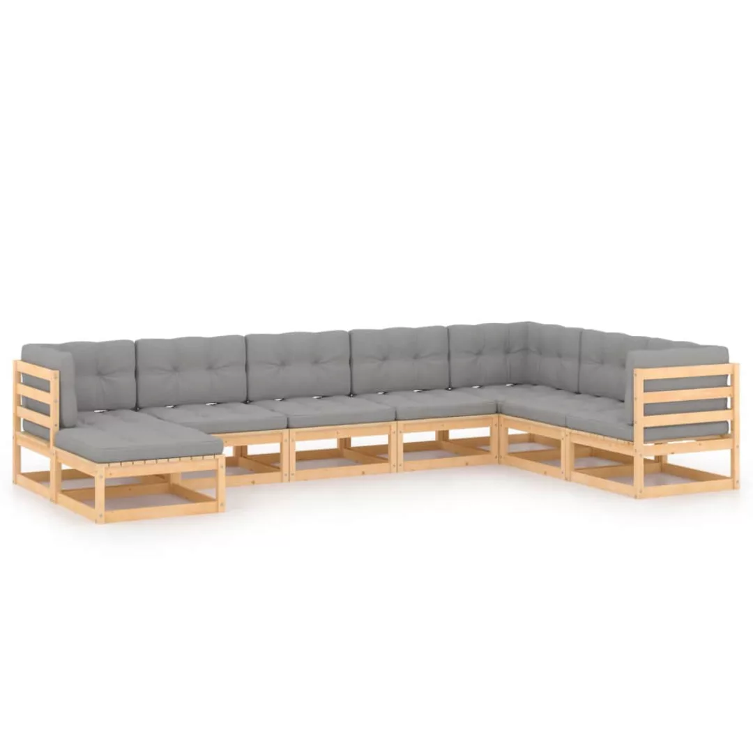 8-tlg. Garten-lounge-set Mit Kissen Kiefer Massivholz günstig online kaufen