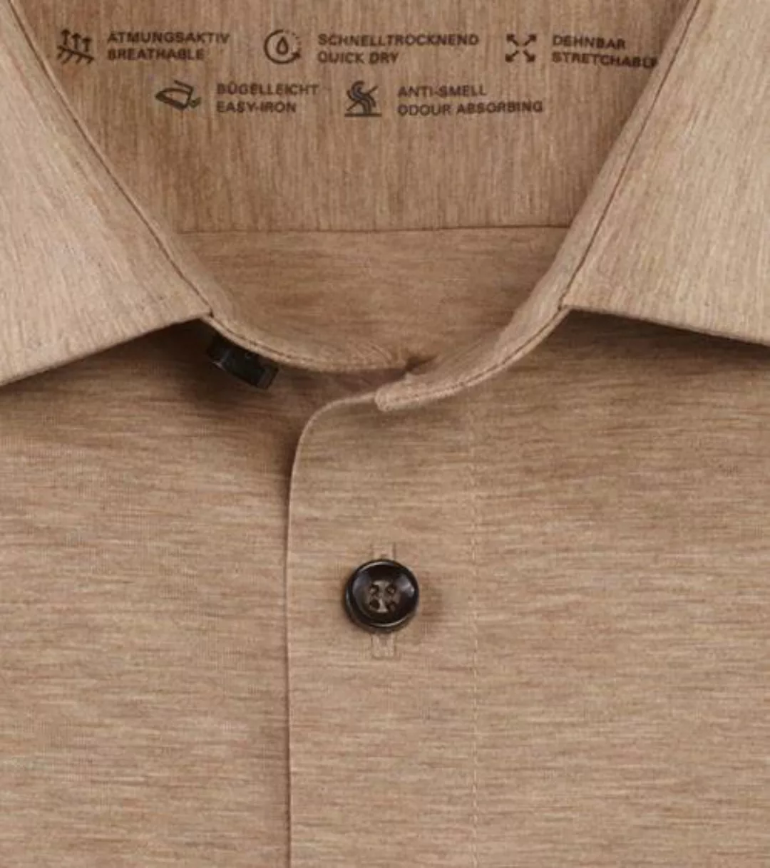 OLYMP Short Sleeve Hemd Level 5 24/Seven Beige - Größe 39 günstig online kaufen