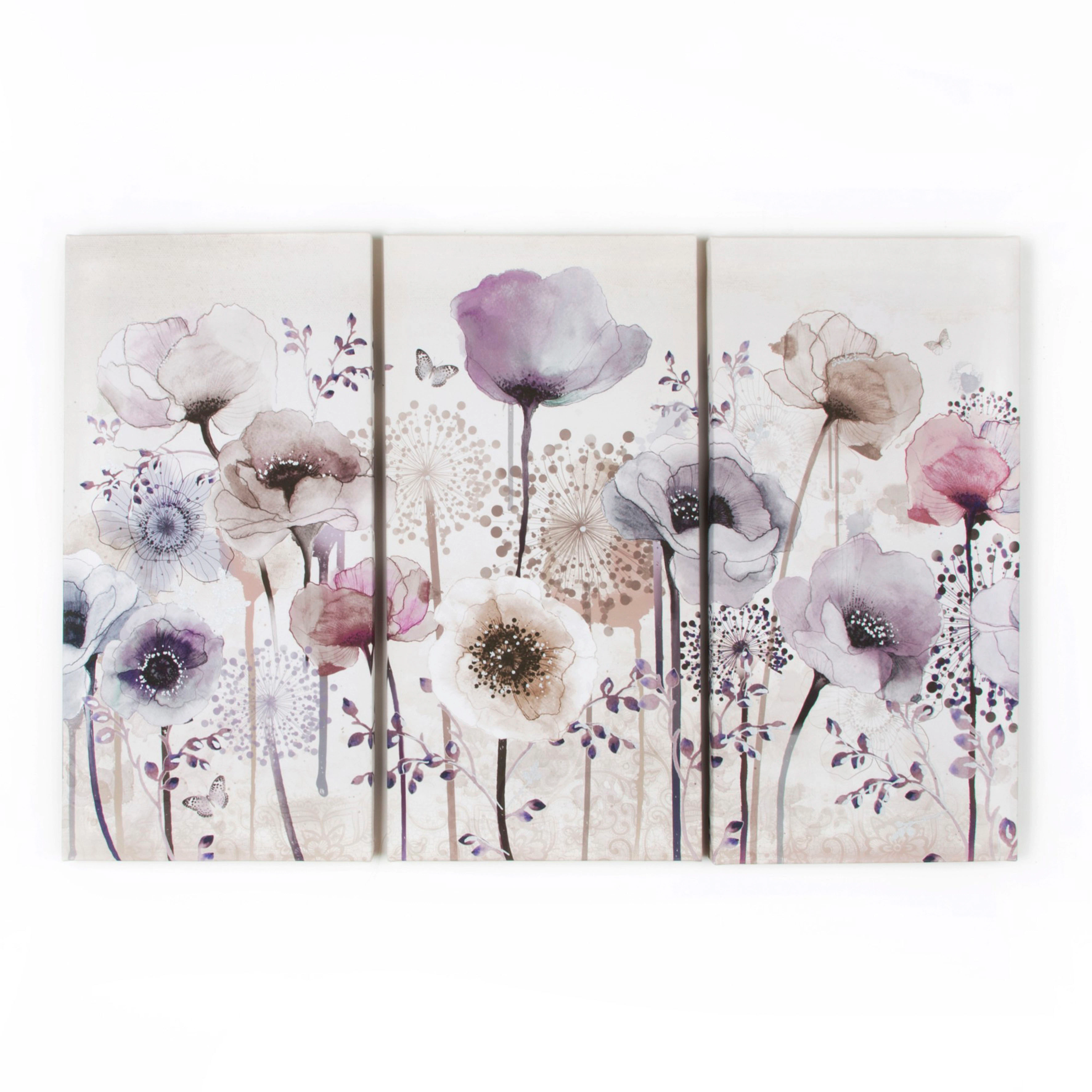 Art for the home Leinwandbild "Classic Poppy", Blumen, (Set, 3 St.) günstig online kaufen