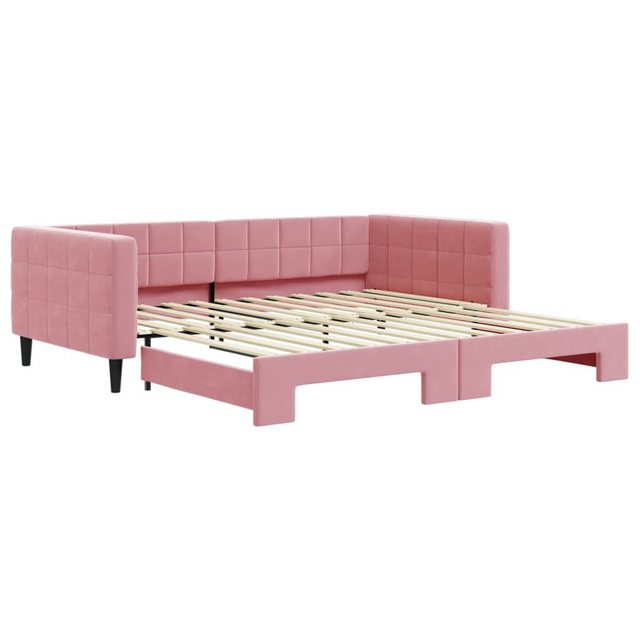 vidaXL Gästebett Gästebett Tagesbett Ausziehbar Rosa 100x200 cm Samt Bett B günstig online kaufen