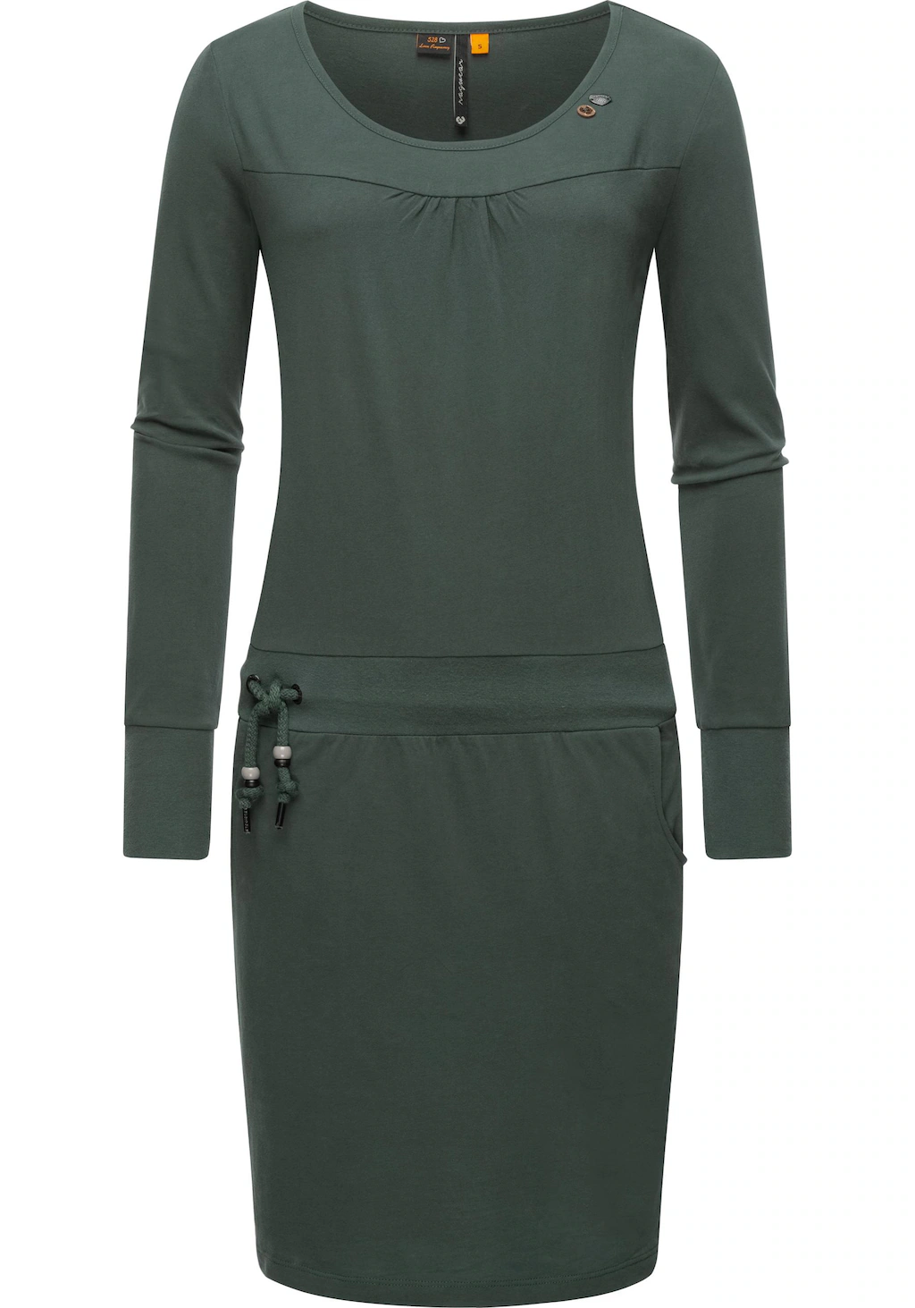 Ragwear Jerseykleid "Penellope", Langärmliges Damen Baumwoll-Kleid mit Tail günstig online kaufen