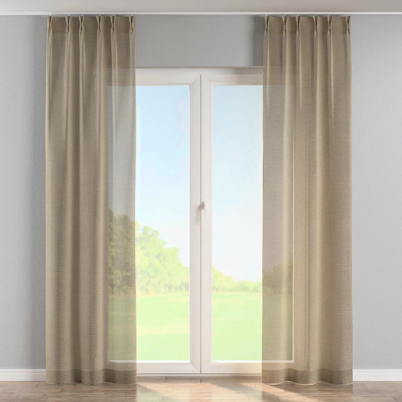 Vorhang mit flämischen 2-er Falten, beige, Alara Premium (145-03) günstig online kaufen