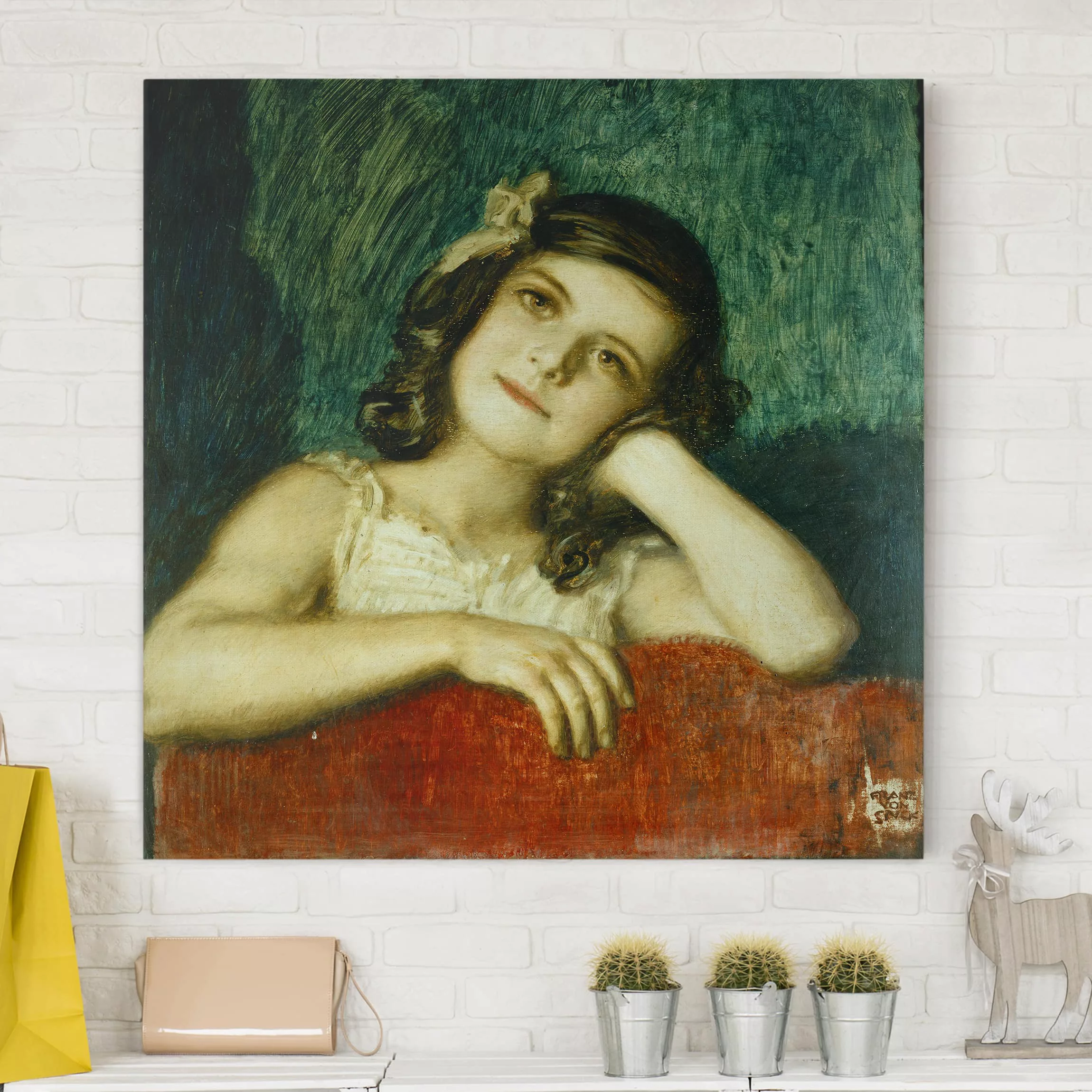 Leinwandbild Kunstdruck - Quadrat Franz von Stuck - Mary günstig online kaufen