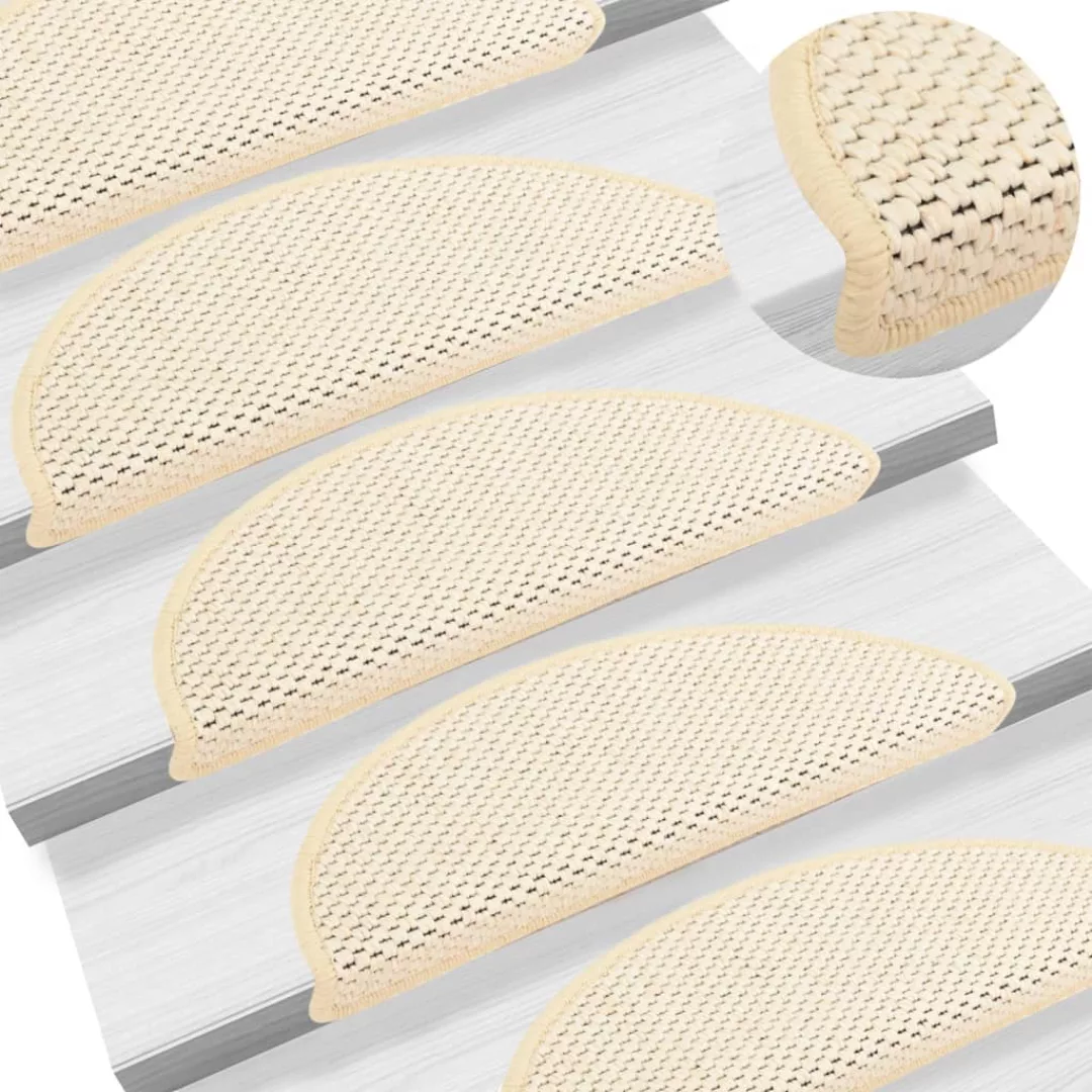 Treppenmatten Selbstklebend Sisal-optik 15 Stk. 56x20 Cm Creme günstig online kaufen