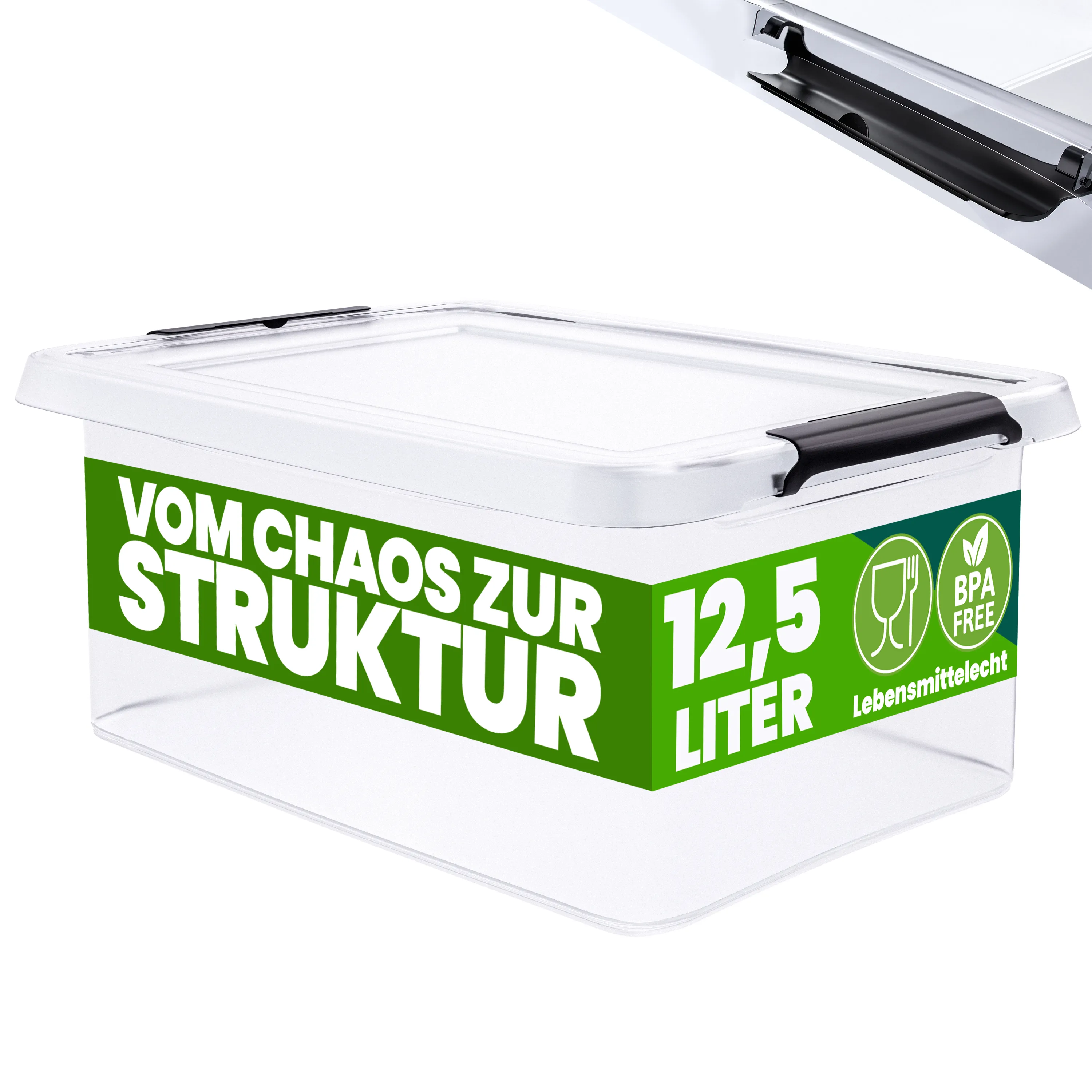 Aufbewahrungsbox Transparent 39x29x17cm 12,5L stapelbar günstig online kaufen