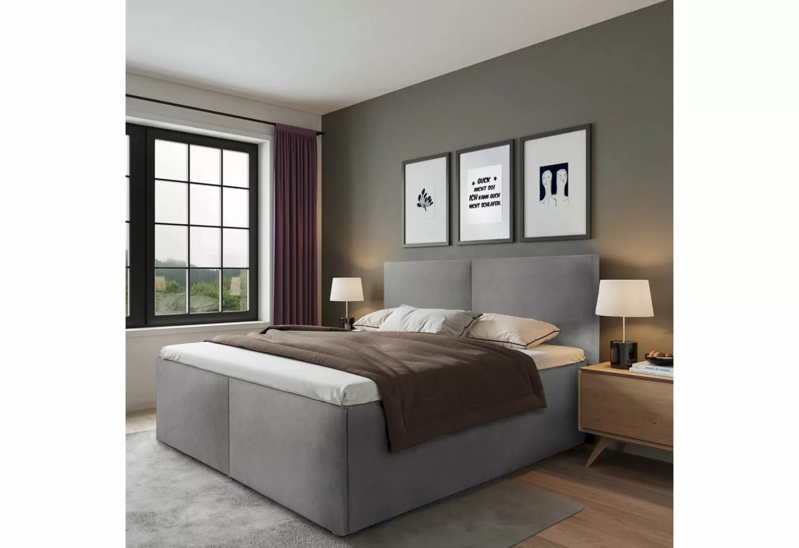 Halmon Schlafkomfort Betten Polsterbett Milano-Standard (32cm Seitenhöhe), günstig online kaufen