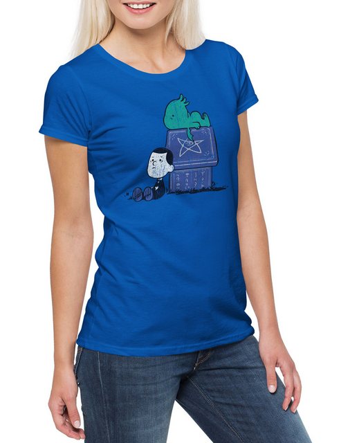 Urban Backwoods Print-Shirt Snoopthulhu Damen T-Shirt Cthulhu H.P. HP Arkha günstig online kaufen