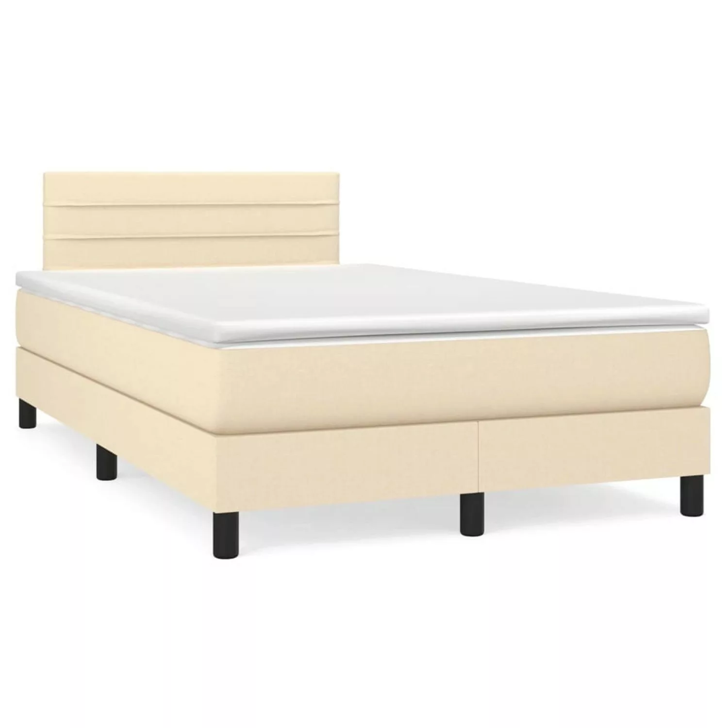 vidaXL Boxspringbett Boxspringbett mit Matratze Creme 120x200 cm Stoff Bett günstig online kaufen