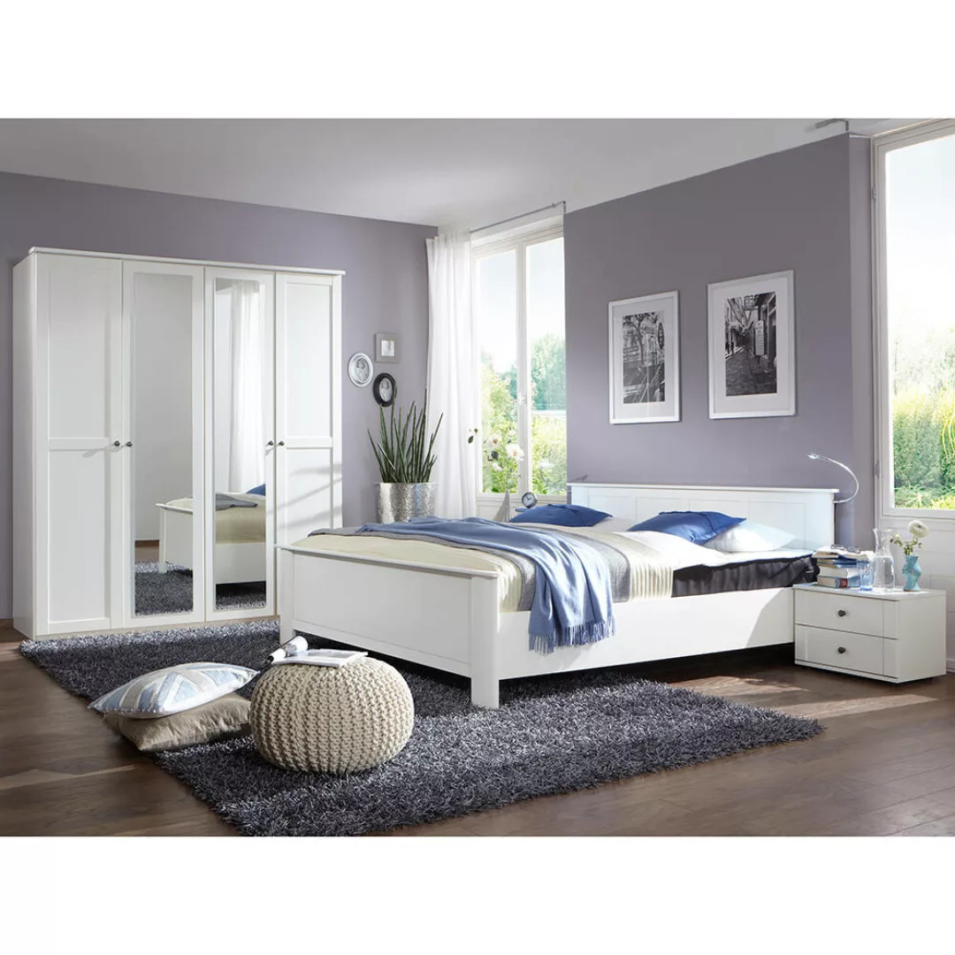 Schlafzimmer Set 3-teilig CROPANI-43 mit Bett 100x200 in weiß günstig online kaufen