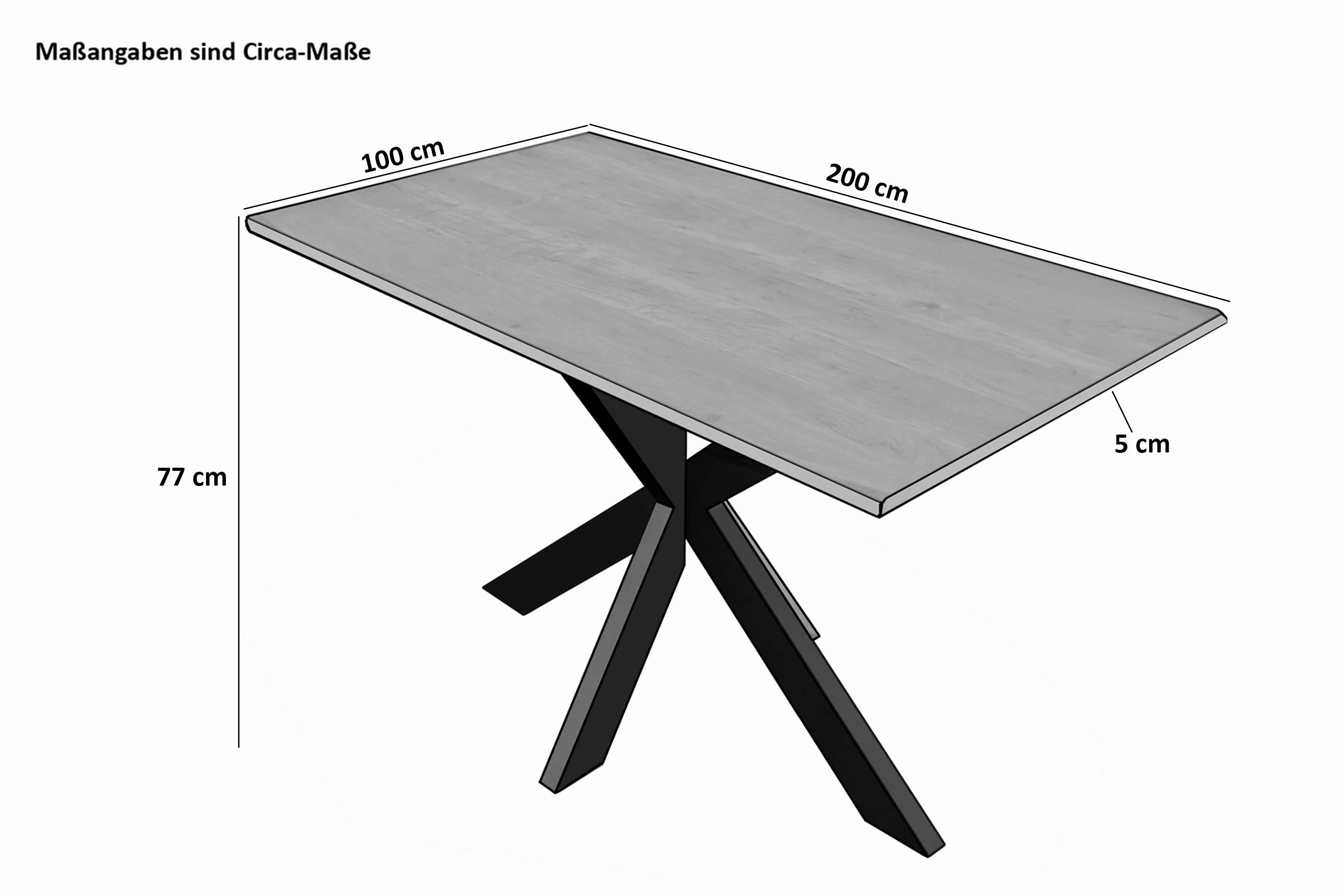 SAM® Esstisch Waves_Spider, Mangoholz, gedoppelte Tischplatte, günstig online kaufen