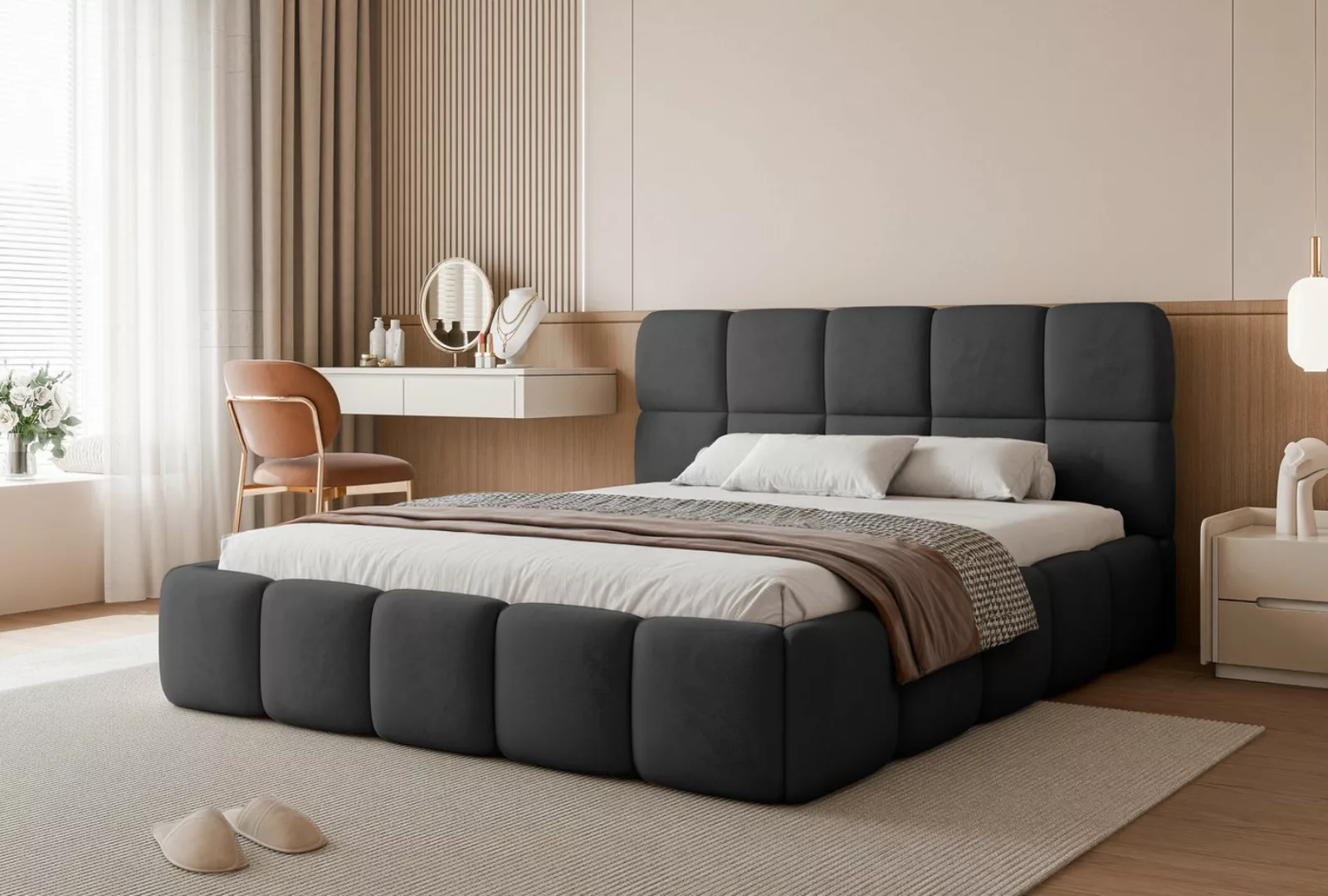 yourhouse24 Polsterbett Cloud Doppelbett Bettgestell Lattenrost mit Bettkas günstig online kaufen