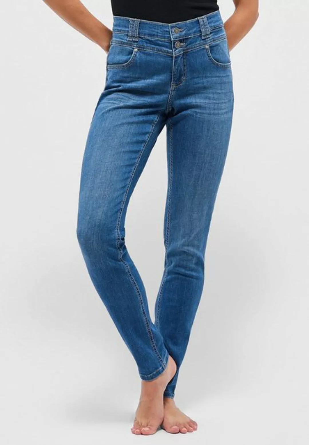 ANGELS Slim-fit-Jeans Jeans Skinny Button mit authentischem Denim günstig online kaufen