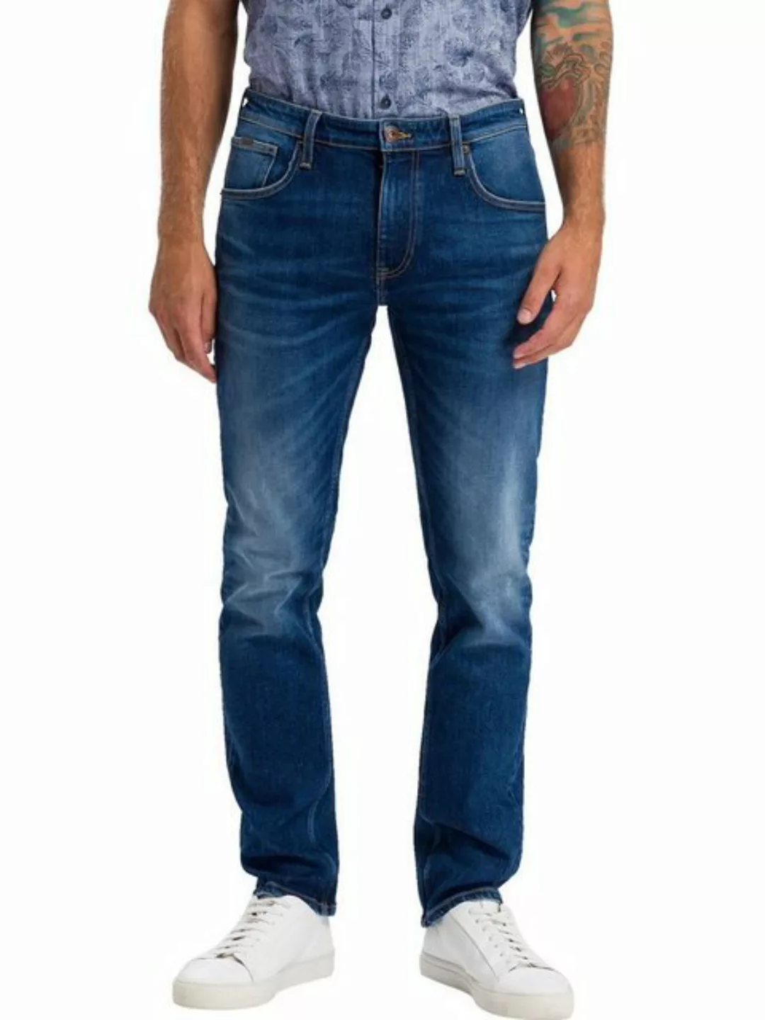 Cross Jeans Herren Jeans Damien - Slim Fit - Blau - Dark Blue günstig online kaufen