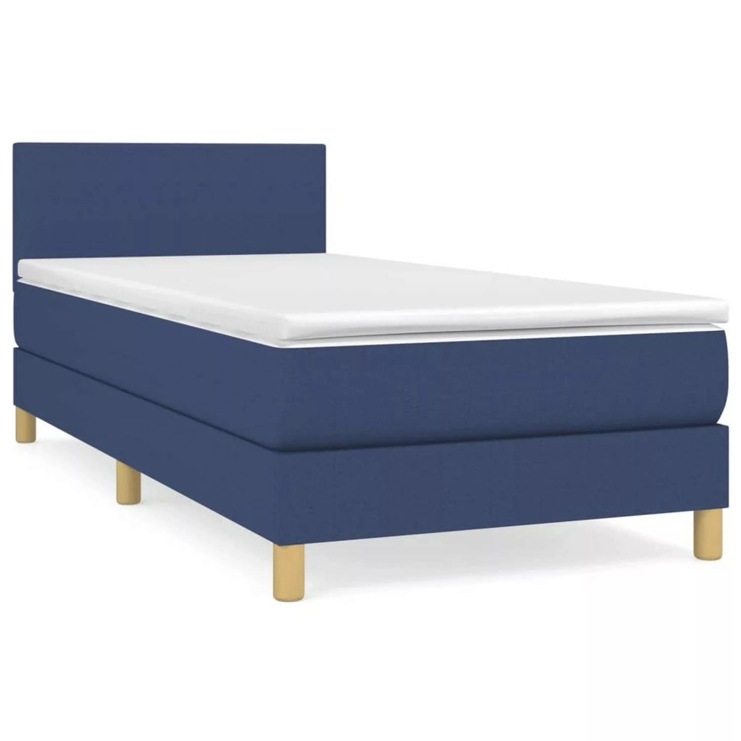 vidaXL Boxspringbett mit Matratze Blau 90x190 cm Stoff1467259 günstig online kaufen