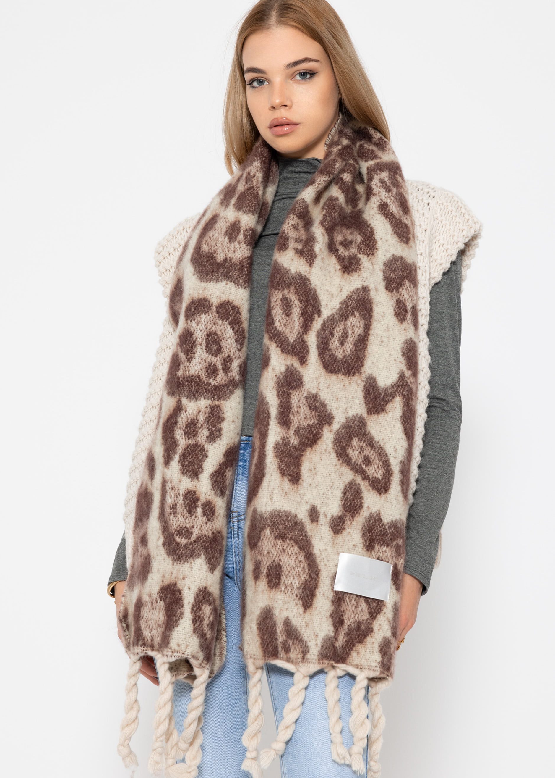 SASSYCLASSY Schal Schal Damen mit Leo-Print günstig online kaufen