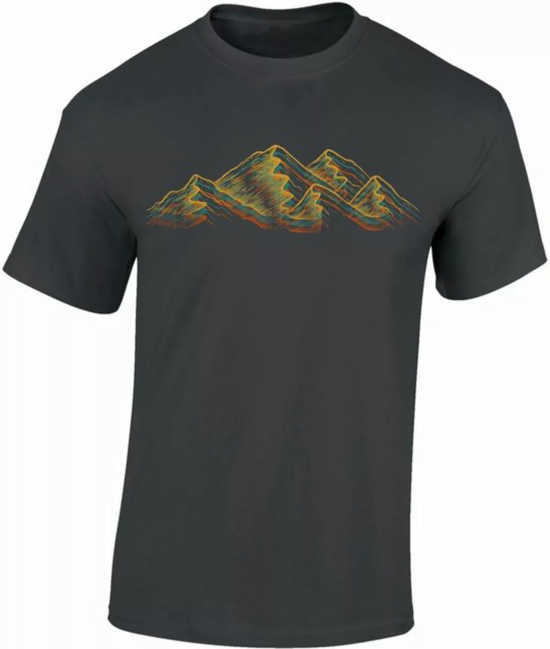 Baddery Print-Shirt Wander Shirt : "Alpen" - Kletter T-Shirt für Wanderfreu günstig online kaufen