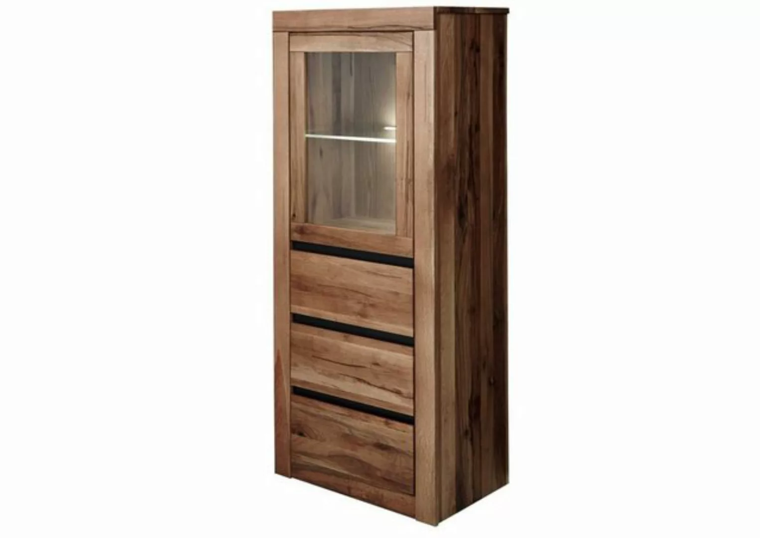 Massivmoebel24 Standvitrine (Vitrine Wild-/Zerreiche 62x42x150 Tabacco brow günstig online kaufen