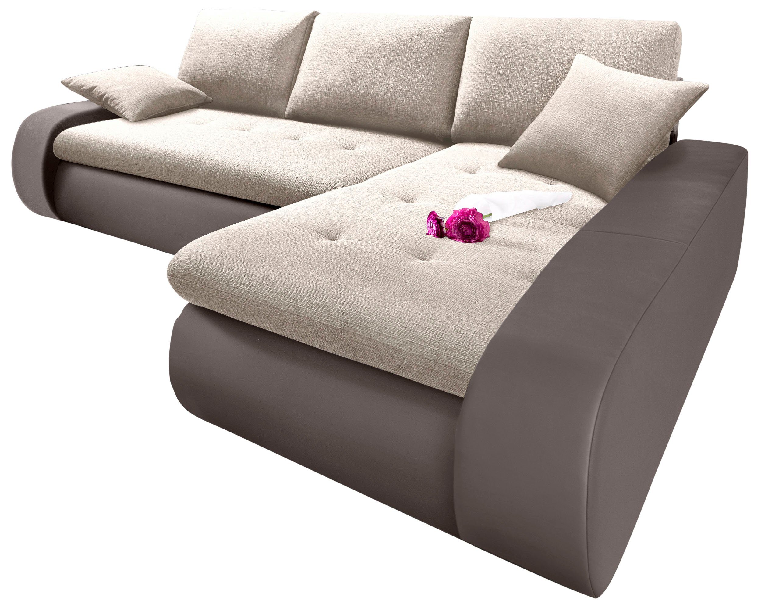 TRENDMANUFAKTUR Ecksofa "Indie, modern und bequem, Materialmix, L-Form", wa günstig online kaufen