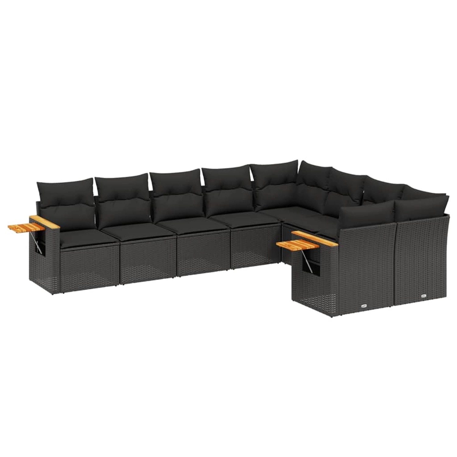 vidaXL 9-Tlg Garten-Sofagarnitur mit Kissen Schwarz Poly Rattan 3227140 günstig online kaufen