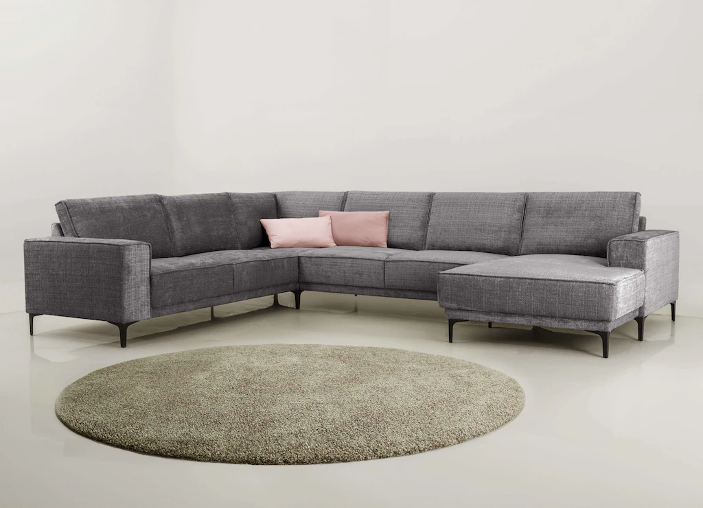 Places of Style Wohnlandschaft "XXL Sofa Oland, Struktur, Flachgewebe, Luxu günstig online kaufen